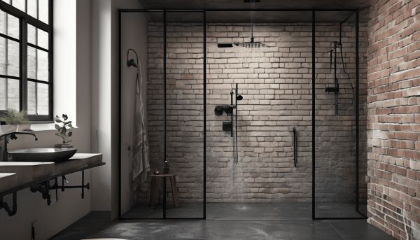 Ajustez votre salle de bains avec une douche italienne en style industriel