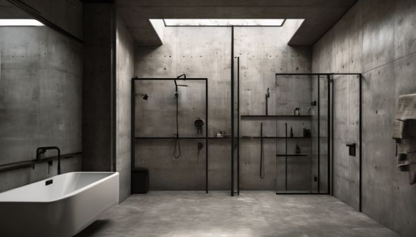Créez une salle de bain moderne avec une douche italienne au style industriel