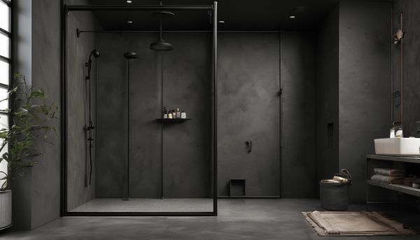 La douche italienne noire industrielle : élégance et design authentique
