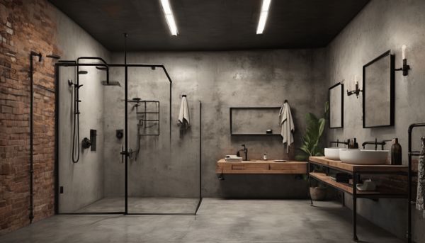Salle de bain industrielle douche italienne : créez une ambiance urbaine